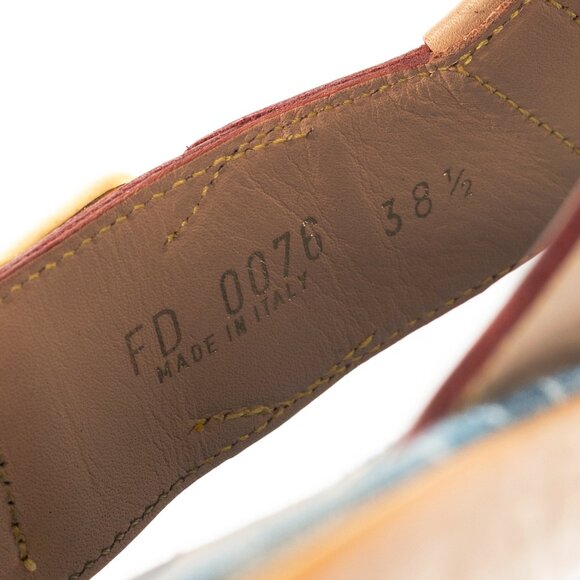 Louis Vuitton Natural Buckled-Leather & Monogram Denim Thong Sandals - Picture 11 of 11